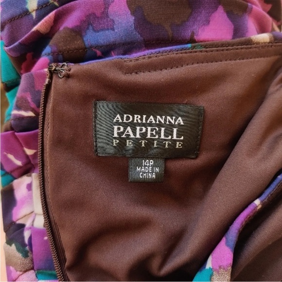 Adriana Papell Multicolored Cocktail Dress 14 Petite - Picture 8 of 8